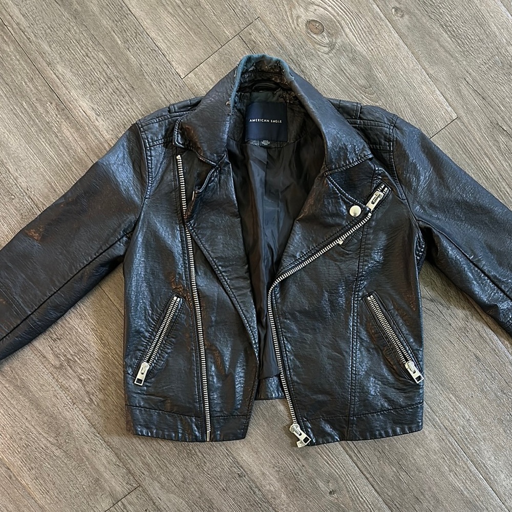 American Eagle Outfitters Black Leather Jacket